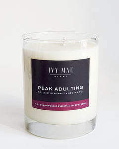 Peak Adulting | Bergamot + Cedarwood Soy Candle