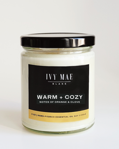 Warm & Cozy | Orange + Clove Soy Candle